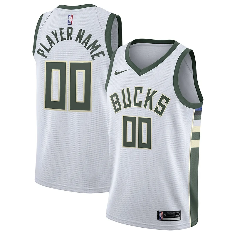 Lussuoso Milwaukee Bucks Nike 2020/21 Swingman Custom Jersey Association Edition White