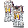 Raffinato Shaquille O'Neal Los Angeles Lakers Women's 1996 Doodle Swingman Jersey White