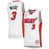 Attraente Splendido Fantastico Dwyane Wade Miami Heat 2001/02 Hardwood Classics Swingman Jersey White