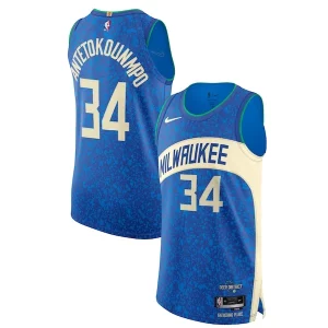 Versatile Nike Giannis Antetokounmpo Milwaukee Bucks Authentic Jersey City Edition Blue