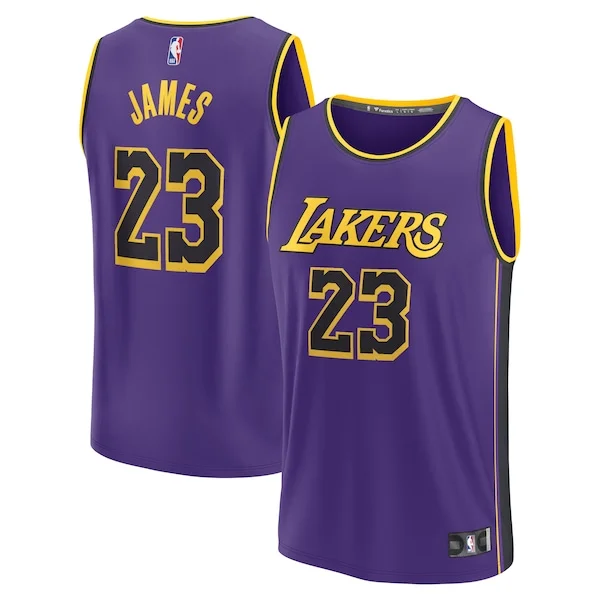 Prestigioso Delizioso Sofisticato LeBron James Los Angeles Lakers 2022/23 Fast Break Replica Jersey Statement Edition Purple