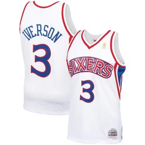 Ottimo Allen Iverson Philadelphia 76ers 1996/97 Hardwood Classics Swingman Jersey White/Red/Royal/Black