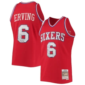 Robusto Delizioso Julius Erving Philadelphia 76ers 1982/83 Hardwood Classics NBA 75th Anniversary Diamond Swingman Jersey Red