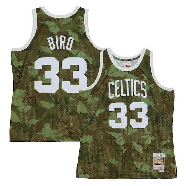 Incantevole Bellissimo Larry Bird Boston Celtics Hardwood Classics 1985/86 Ghost Green Swingman Jersey Camo