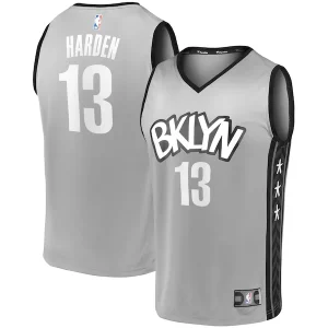 Duraturo James Harden Brooklyn Nets Fast Break Replica Jersey Charcoal Statement Edition/White