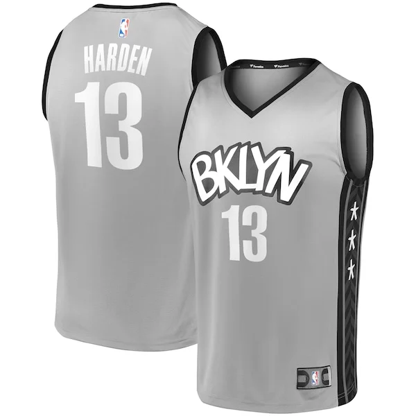 Duraturo James Harden Brooklyn Nets Fast Break Replica Jersey Charcoal Statement Edition/White