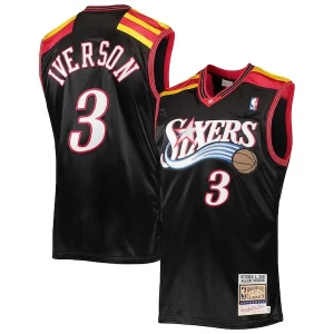 Splendido Allen Iverson Philadelphia 76ers 2006 Hardwood Classics Authentic Jersey Black/Red/White