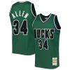 Carino Ray Allen Milwaukee Bucks 2000/01 Hardwood Classics Off Court Swingman Jersey Hunter Green