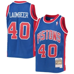 Splendido Lussuoso Bill Laimbeer Detroit Pistons Youth 1988/89 Hardwood Classics Swingman Jersey Blue