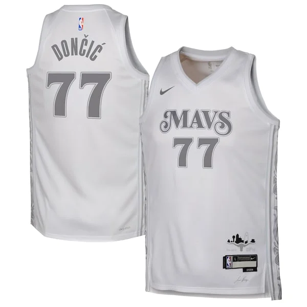 Raffinato Trendy Meraviglioso Luka Dončić Dallas Mavericks Nike Youth 2024/25 Swingman Player Jersey City Edition White