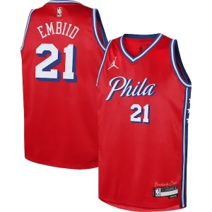 Lussuoso Ottimo Cool Joel Embiid Philadelphia 76ers Jordan Brand Youth Swingman Jersey Statement Edition Red