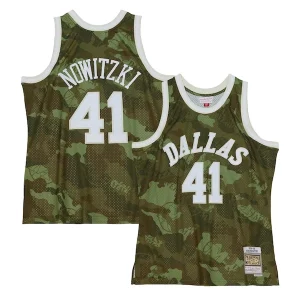 Raffinato Dirk Nowitzki Dallas Mavericks Hardwood Classics 1998/99 Ghost Green Swingman Jersey Camo