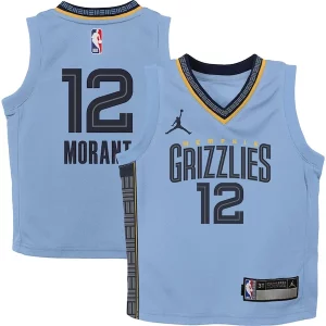 Attraente Incantevole Ja Morant Memphis Grizzlies Jordan Brand Preschool 2022/23 Statement Edition Jersey Light Blue