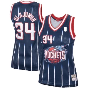 Versatile Hakeem Olajuwon Houston Rockets Women's Hardwood Classics Swingman Jersey Navy/Red