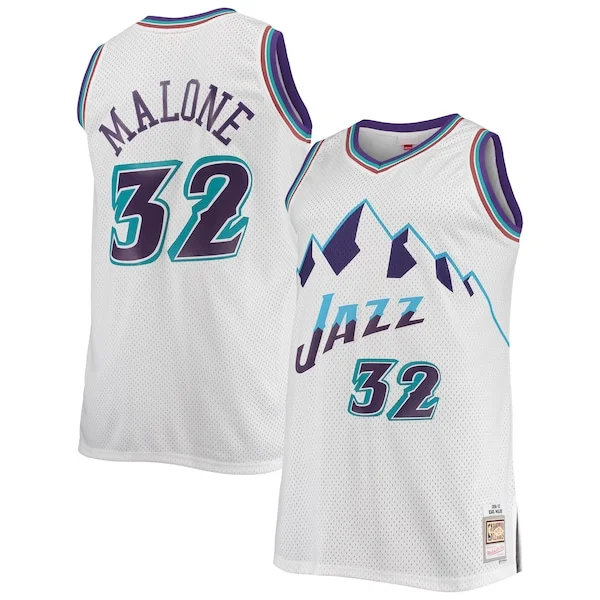 Carino Fascinante Accattivante Karl Malone Utah Jazz 1996/97 Big & Tall Hardwood Classics Swingman Jersey White/Purple