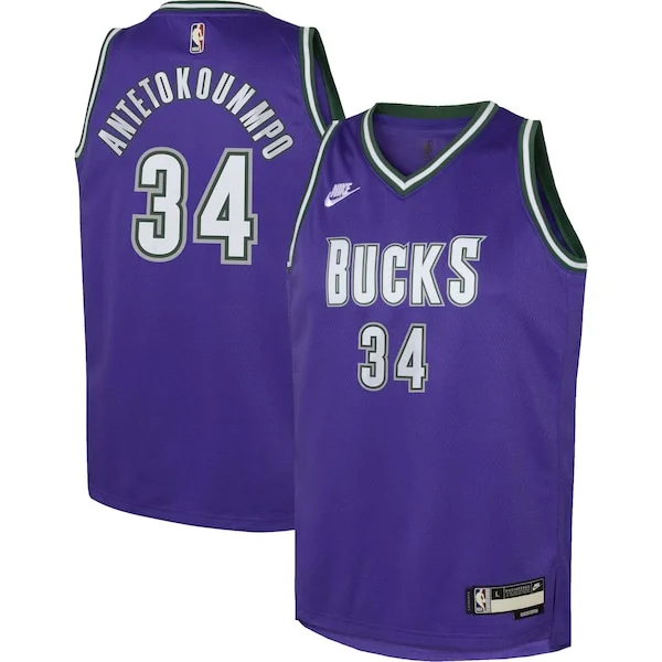 Delizioso Incantevole Trendy Giannis Antetokounmpo Milwaukee Bucks Nike Youth 2022/23 Swingman Jersey Purple Classic Edition