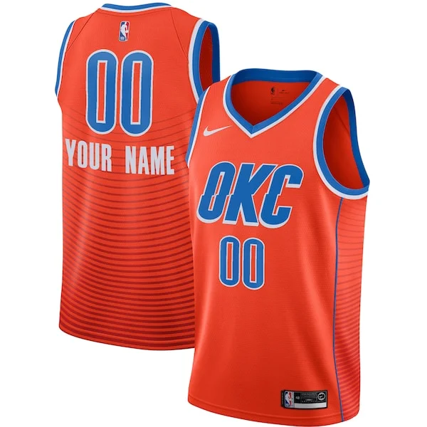Splendido Sofisticato Meraviglioso Oklahoma City Thunder Jordan Brand Swingman Custom Jersey Statement Edition Orange