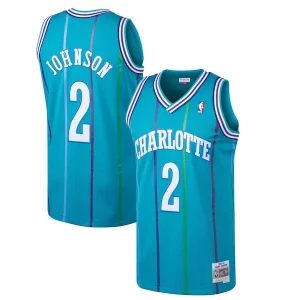 Splendido Ottimo Resistente Larry Johnson Charlotte Hornets 1992/93 Hardwood Classics Swingman Jersey Teal