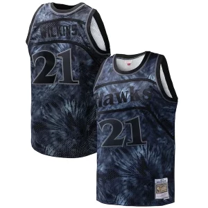 Comodo Sofisticato Resistente Dominique Wilkins Atlanta Hawks Hardwood Classics 1986/87 Tie Dye Swingman Jersey Black