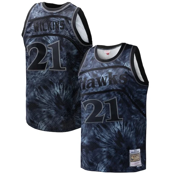 Comodo Sofisticato Resistente Dominique Wilkins Atlanta Hawks Hardwood Classics 1986/87 Tie Dye Swingman Jersey Black