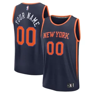 Duraturo Stupendo New York Knicks Custom Fast Break Jersey Navy Statement Edition