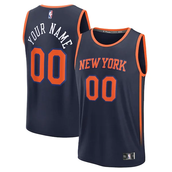 Duraturo Stupendo New York Knicks Custom Fast Break Jersey Navy Statement Edition