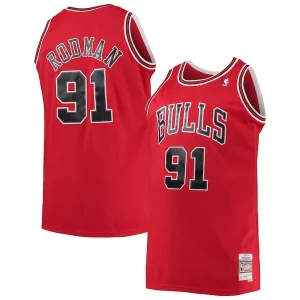 Meraviglioso Dennis Rodman Chicago Bulls 1997/98 Big & Tall Hardwood Classics Swingman Jersey Red