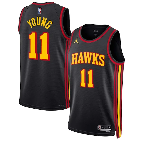 Raffinato Trae Young Atlanta Hawks Jordan Brand Unisex Swingman Jersey Statement Edition Black
