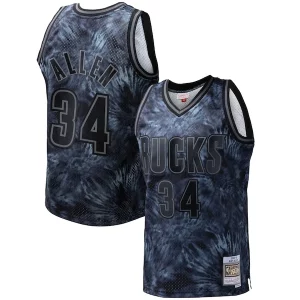 Gorgeous Ray Allen Milwaukee Bucks Hardwood Classics 1996/97 Tie Dye Swingman Jersey Black