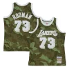 Robusto Stupendo Dennis Rodman Los Angeles Lakers Hardwood Classics 1998/99 Ghost Green Swingman Jersey Camo