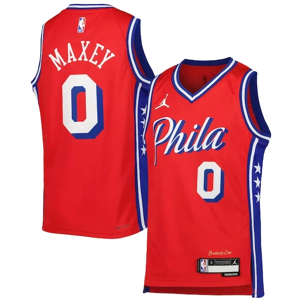 Magnifico Elegante Incantevole Tyrese Maxey Philadelphia 76ers Jordan Brand Youth Swingman Jersey Statement Edition Red