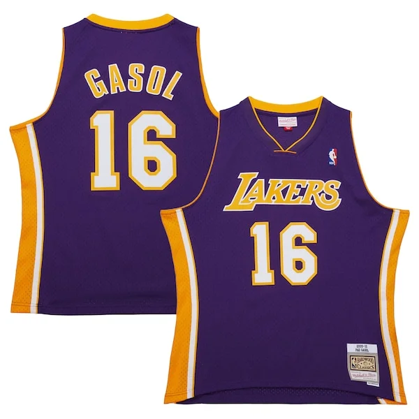 Prestigioso Gorgeous Pau Gasol Los Angeles Lakers 2009/10 Hardwood Classics Swingman Jersey Purple