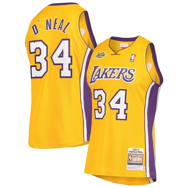 Comodo Duraturo Robusto Shaquille O'Neal Los Angeles Lakers 2000 NBA Finals Hardwood Classics Authentic Jersey Gold
