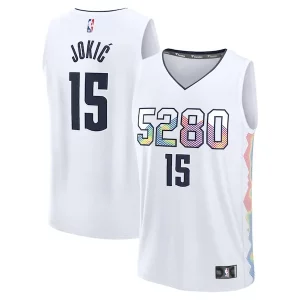 Sofisticato Trendy Nikola Jokic Denver Nuggets Youth 2024/25 Fast Break Player Jersey City Edition White