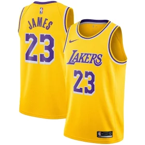 Lussuoso Fascinante LeBron James Los Angeles Lakers Nike Swingman Player Jersey Gold Icon Edition