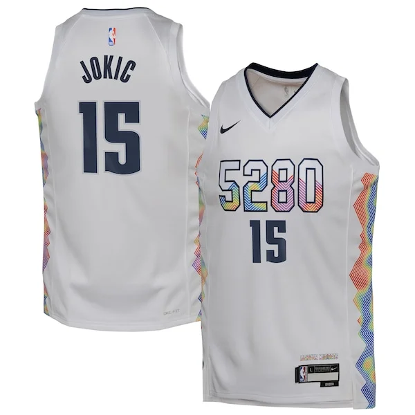 Lussuoso Carino Nikola Jokic Denver Nuggets Nike Youth 2024/25 Swingman Player Jersey City Edition White