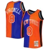 Meraviglioso Latrell Sprewell New York Knicks Hardwood Classics 1998/99 Split Swingman Jersey Blue/Orange