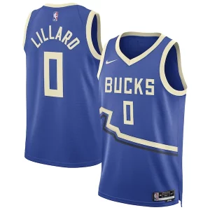 Elegante Incantevole Damian Lillard Milwaukee Bucks Nike Unisex 2024/25 Swingman Player Jersey City Edition Royal