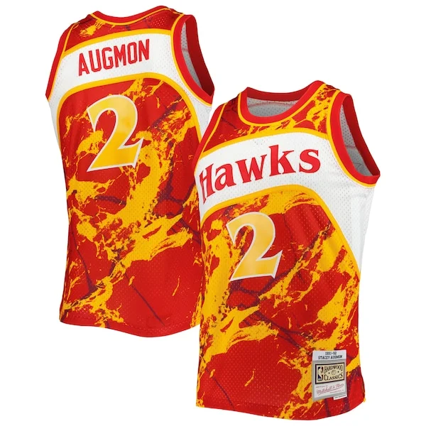 Robusto Stupendo Gorgeous Stacey Augmon Atlanta Hawks 1991/92 Hardwood Classics Marble Swingman Jersey Red