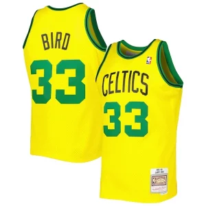Prestigioso Versatile Larry Bird Boston Celtics 1985 86 Hardwood Classics Reload 3.0 Swingman Jersey Gold
