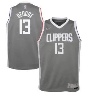 Fascinante Elegante Meraviglioso Paul George LA Clippers Nike Youth 2020/21 Swingman Player Jersey Gray Earned Edition