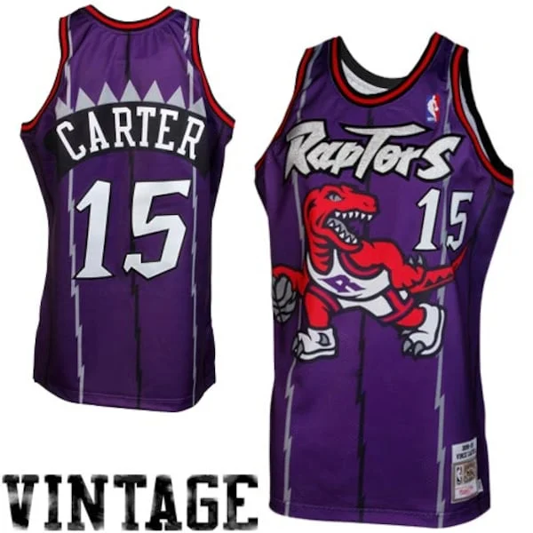 Versatile Attraente Vince Carter Toronto Raptors 1998/99 Throwback Authentic Jersey Purple