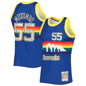 Meraviglioso Resistente Dikembe Mutombo Denver Nuggets 1996/97 Hardwood Classics NBA 75th Anniversary Diamond Swingman Jersey Royal