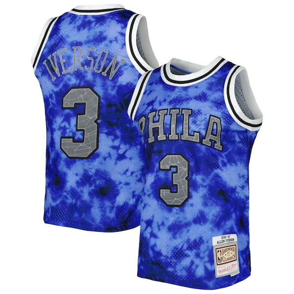 Incantevole Comodo Allen Iverson Philadelphia 76ers 1996/97 Galaxy Swingman Jersey Royal