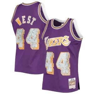 Incantevole Magnifico Meraviglioso Jerry West Los Angeles Lakers 1971/72 Hardwood Classics NBA 75th Anniversary Diamond Swingman Jersey Purple