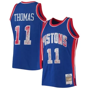 Cool Isiah Thomas Detroit Pistons 1988/89 Hardwood Classics NBA 75th Anniversary Diamond Swingman Jersey Blue