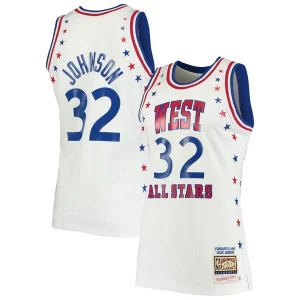 Lussuoso Comodo Duraturo Magic Johnson Los Angeles Lakers 1983 NBA All Star Game Hardwood Classics Authentic Jersey White