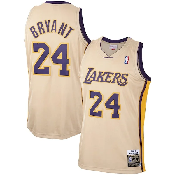 Lussuoso Comodo Classico Men's Los Angeles Lakers Kobe Bryant Gold 2008 09 Hardwood Classics Authentic Player Jersey