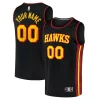 Incantevole Atlanta Hawks Youth Custom Fast Break Replica Jersey Black Statement Edition