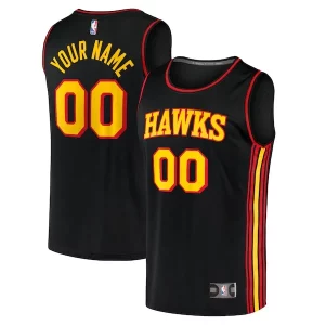 Incantevole Atlanta Hawks Youth Custom Fast Break Replica Jersey Black Statement Edition